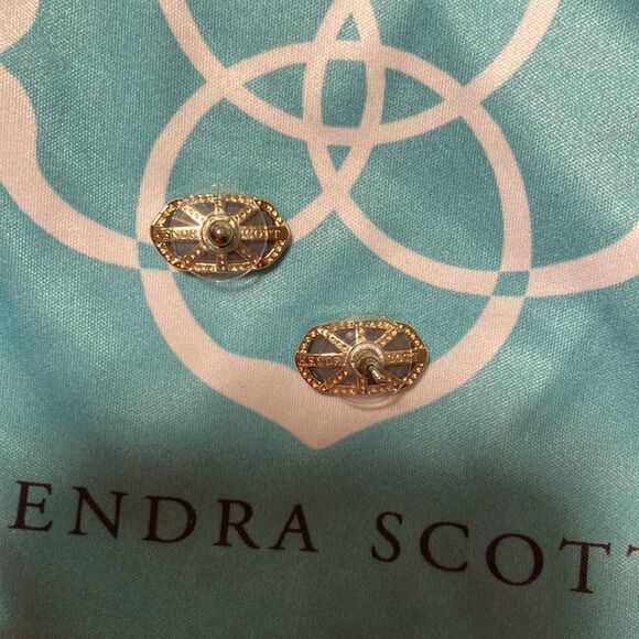 KENDRA Scott gold Ellie post earrings in gold drusy - Picture 3 of 4